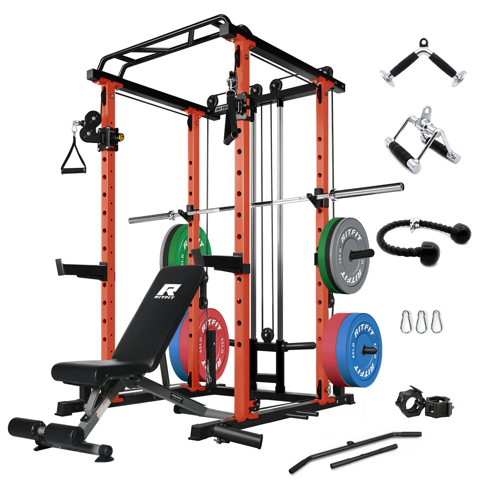 RitFit PPC03 Power Cage Home Gym Package with Adjustable Cable System - Image 11