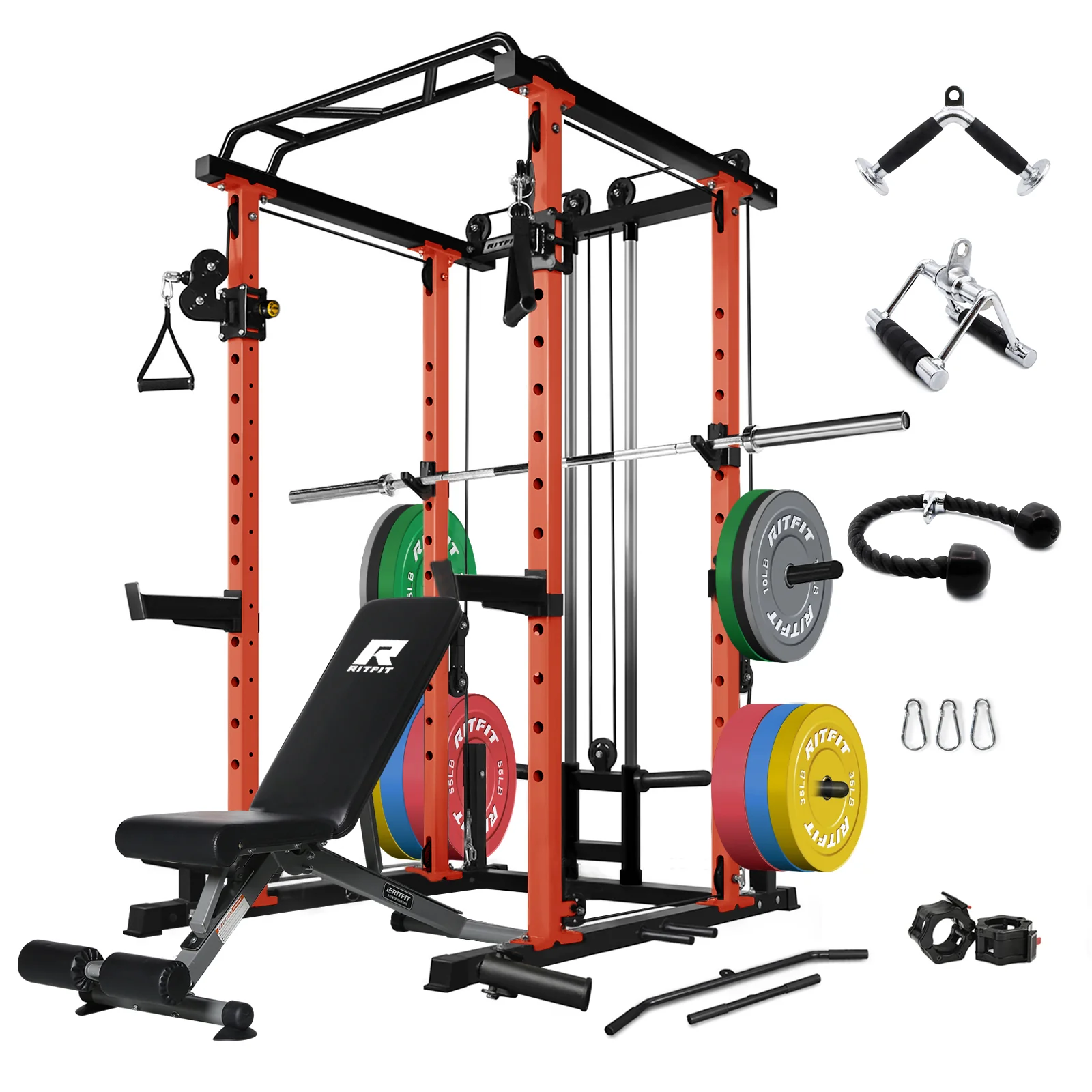 RitFit PPC03 Power Cage Home Gym Package with Adjustable Cable System - Image 12