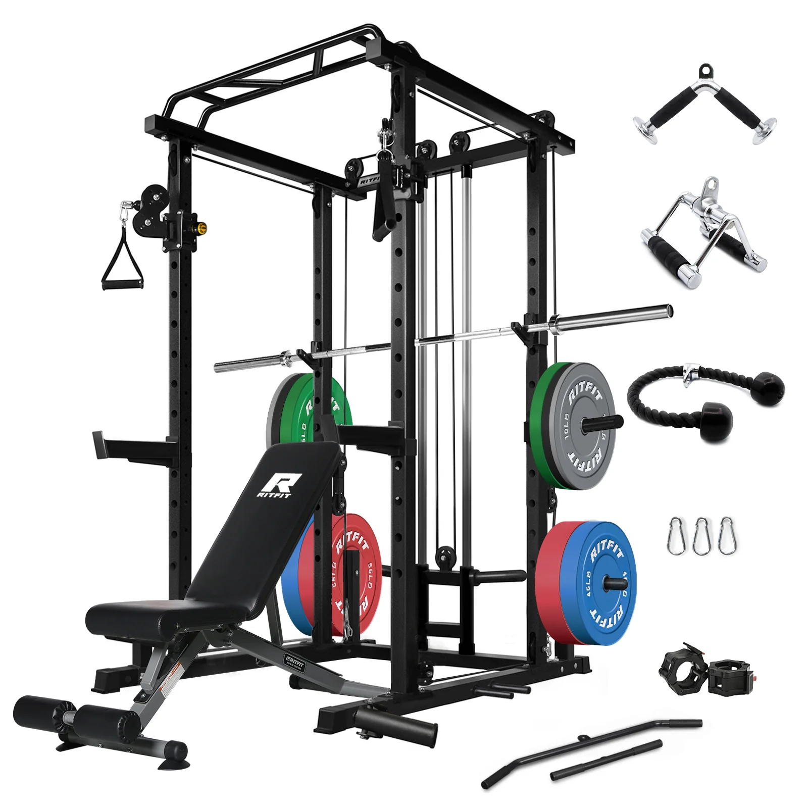 RitFit PPC03 Power Cage Home Gym Package with Adjustable Cable System - Image 8