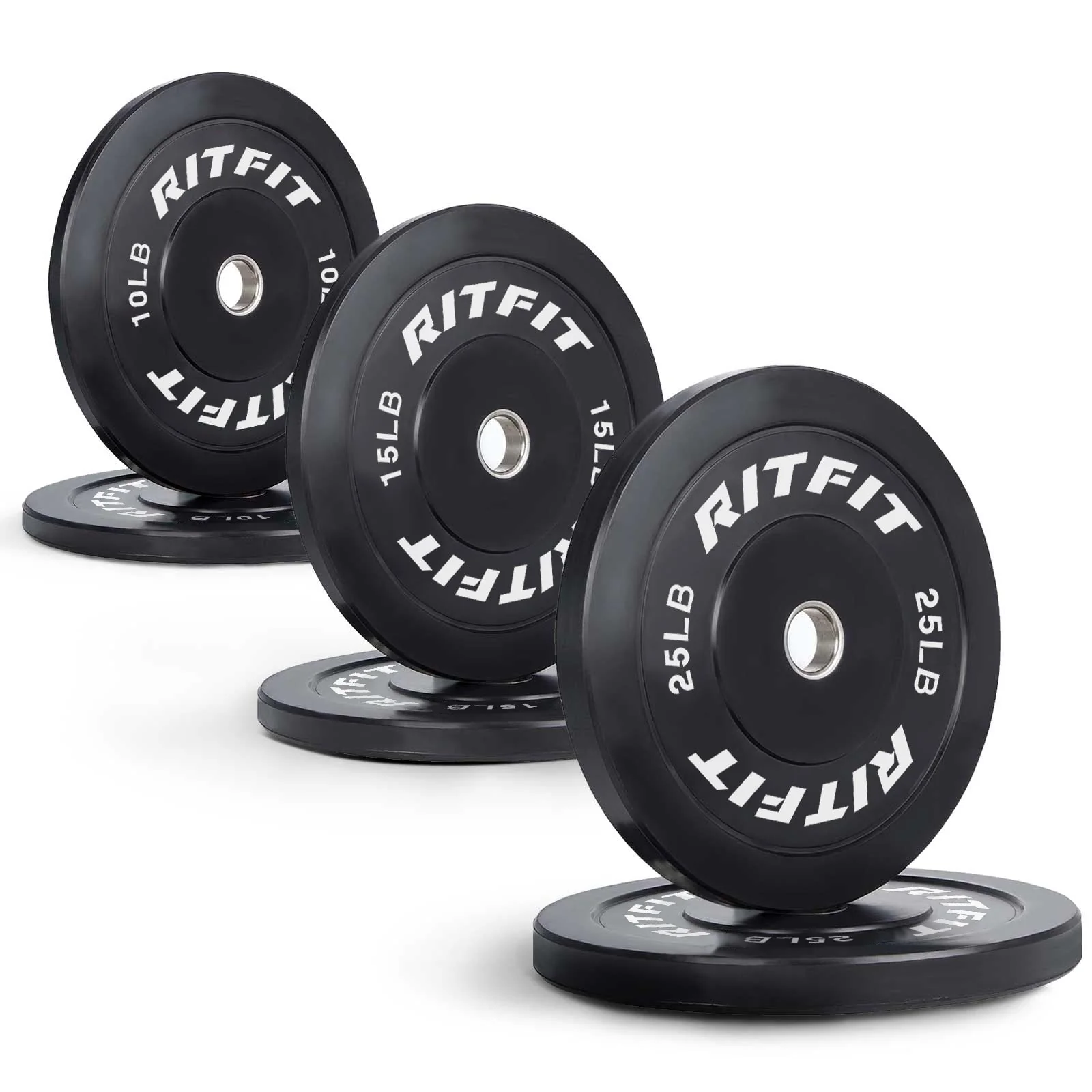 RitFit Bumper Plates Olympic Rubber Weight Plates, 2-inch - Image 13