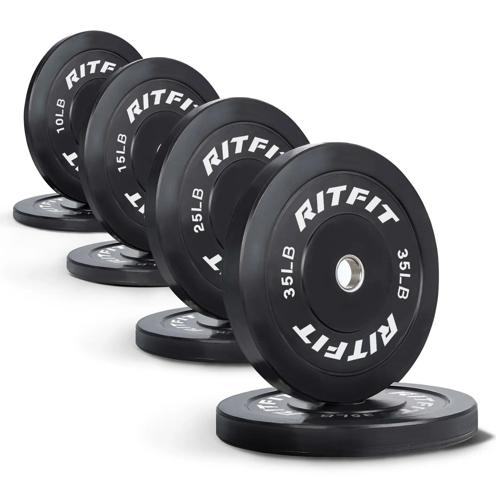 RitFit Bumper Plates Olympic Rubber Weight Plates, 2-inch - Image 14