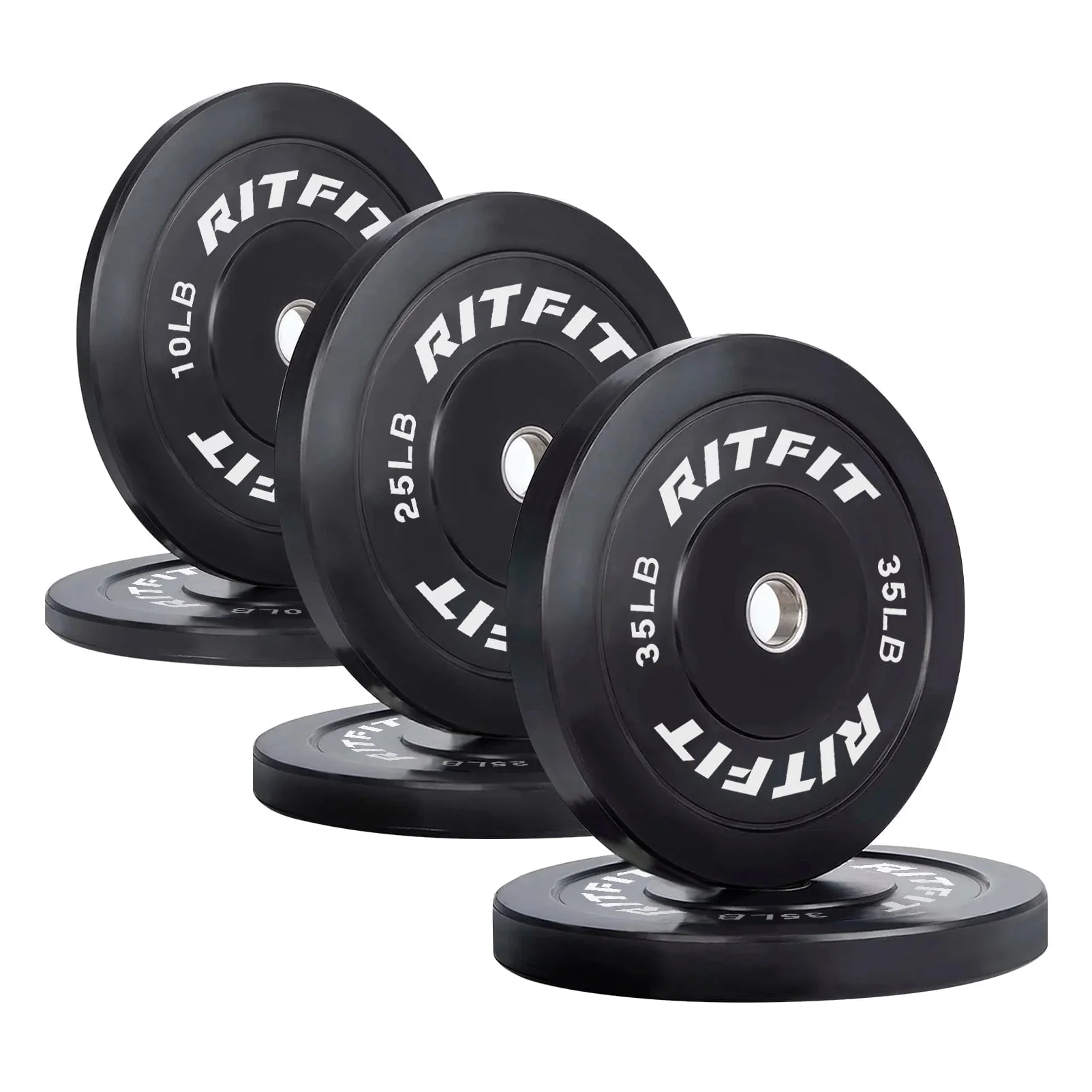 RitFit Bumper Plates Olympic Rubber Weight Plates, 2-inch - Image 17