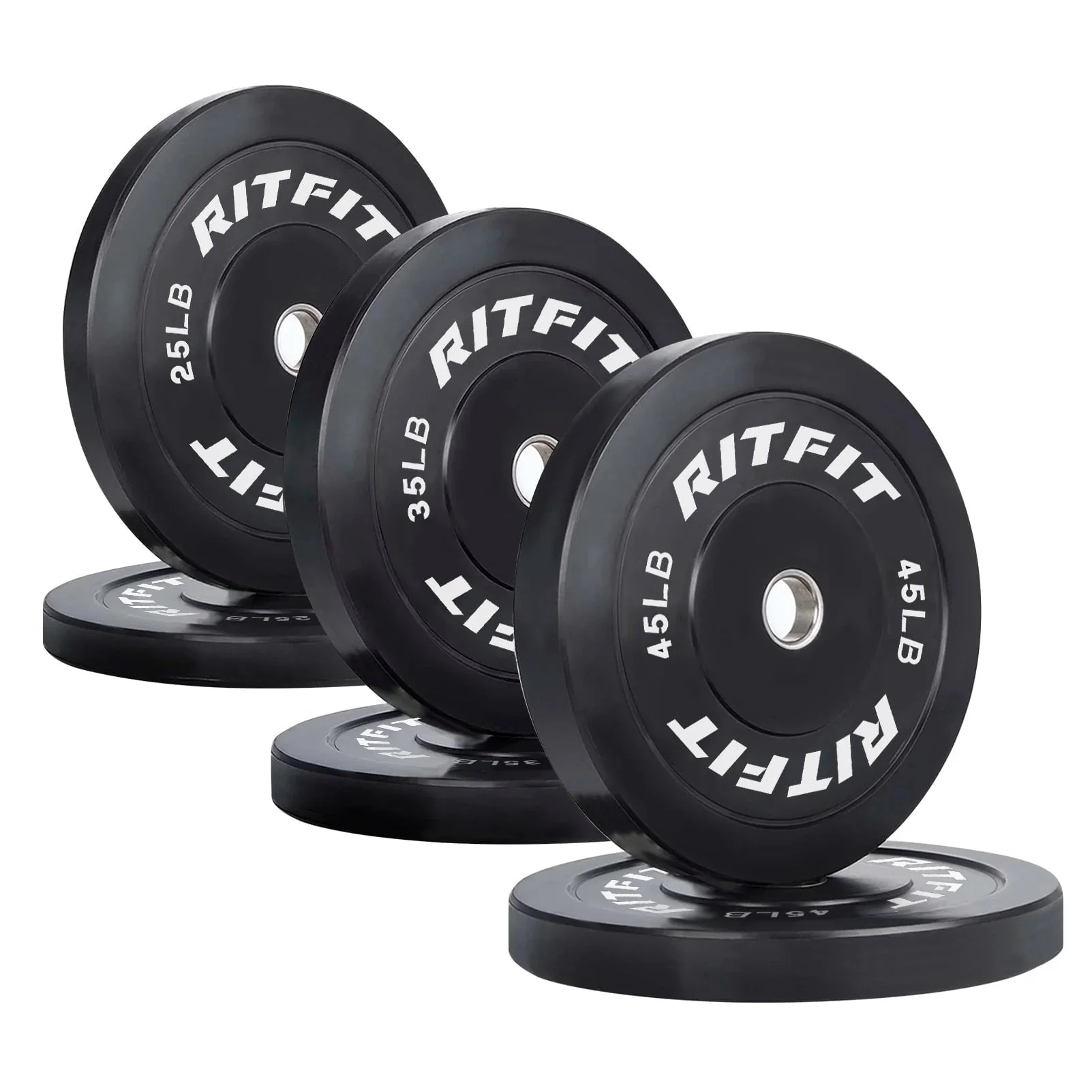 RitFit Bumper Plates Olympic Rubber Weight Plates, 2-inch - Image 18