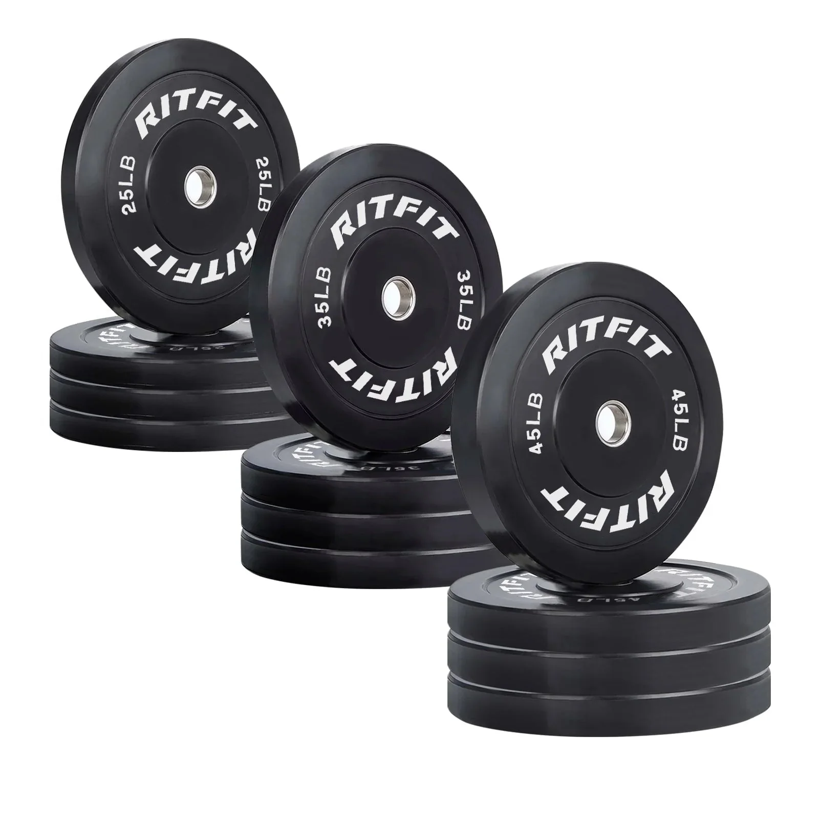 RitFit Bumper Plates Olympic Rubber Weight Plates, 2-inch - Image 20