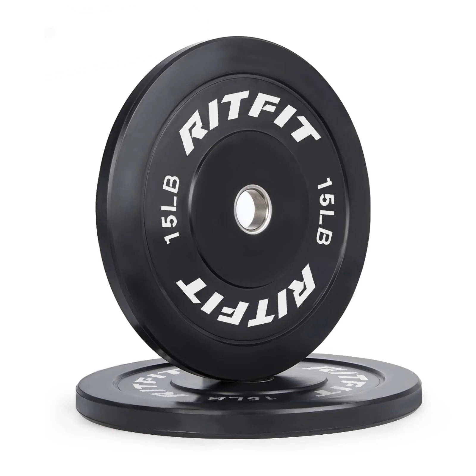 RitFit Bumper Plates Olympic Rubber Weight Plates, 2-inch - Image 8