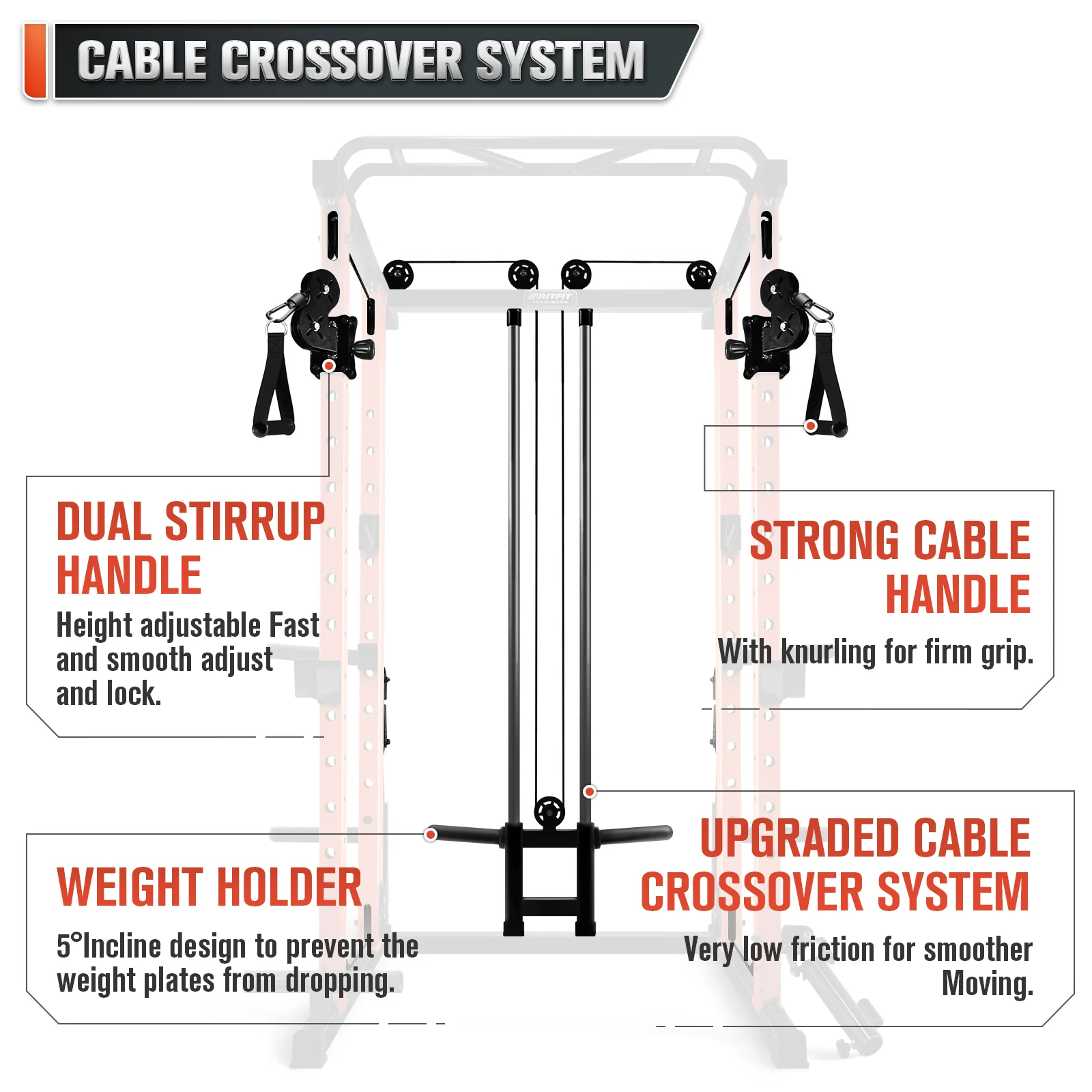 RitFit PPC03 1000lbs Power Cage with Smooth Cable System - Image 9