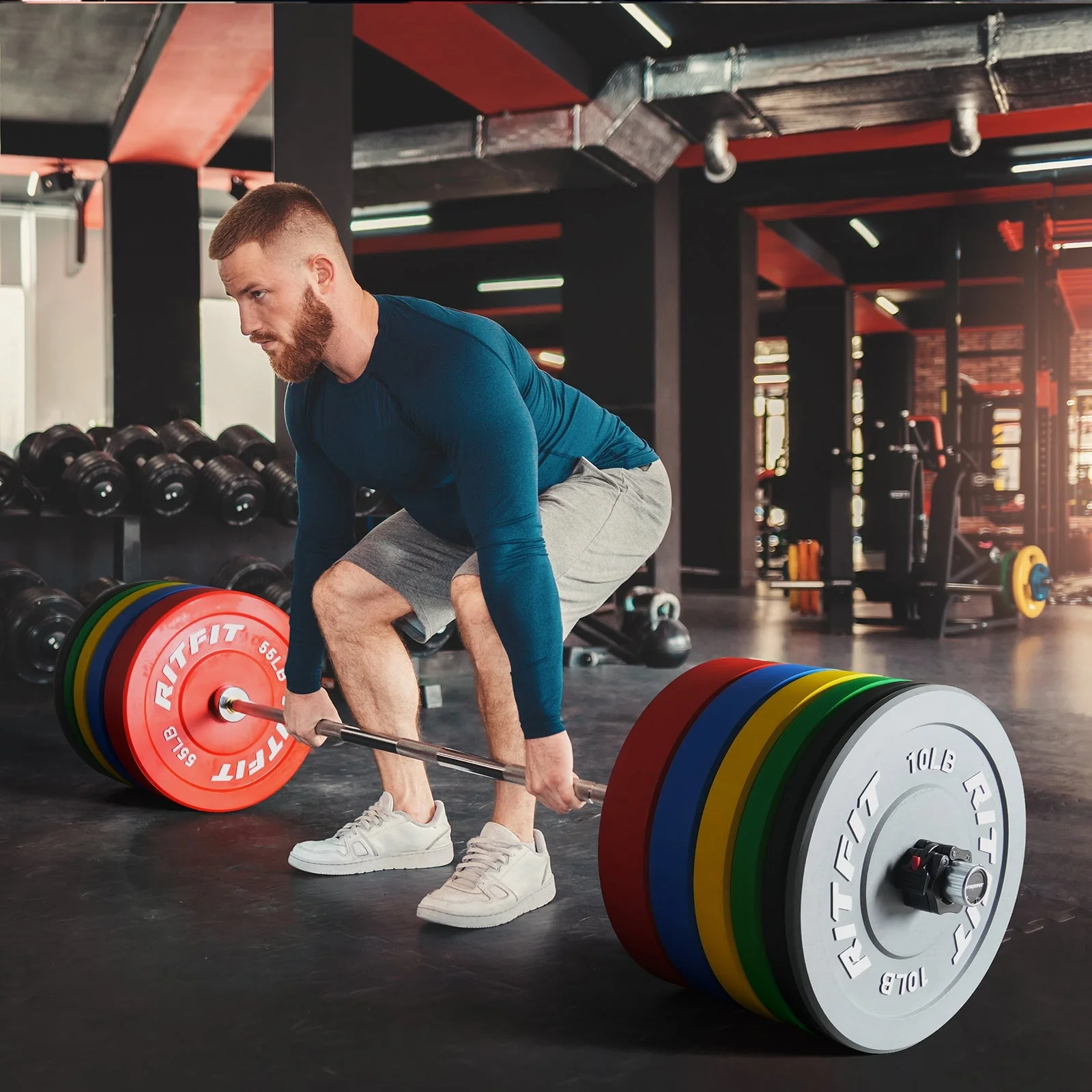 RitFit Color Bumper Plates Olympic 2-Inch Rubber - Image 11