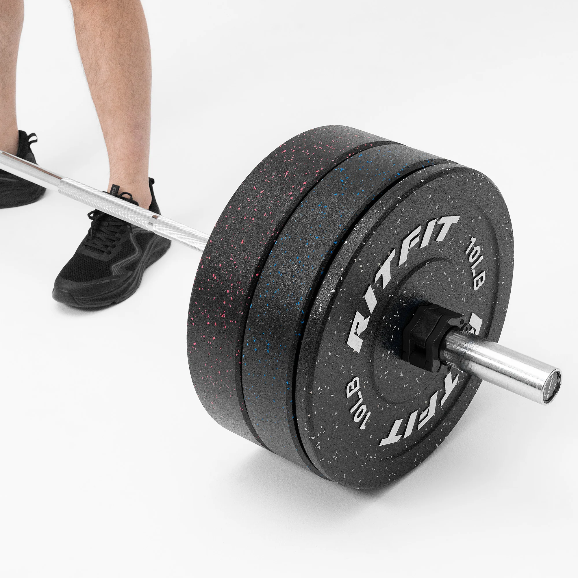 RitFit Fleck Bumper Plates 2-Inch Olympic Rubber Weight Plates - Image 14