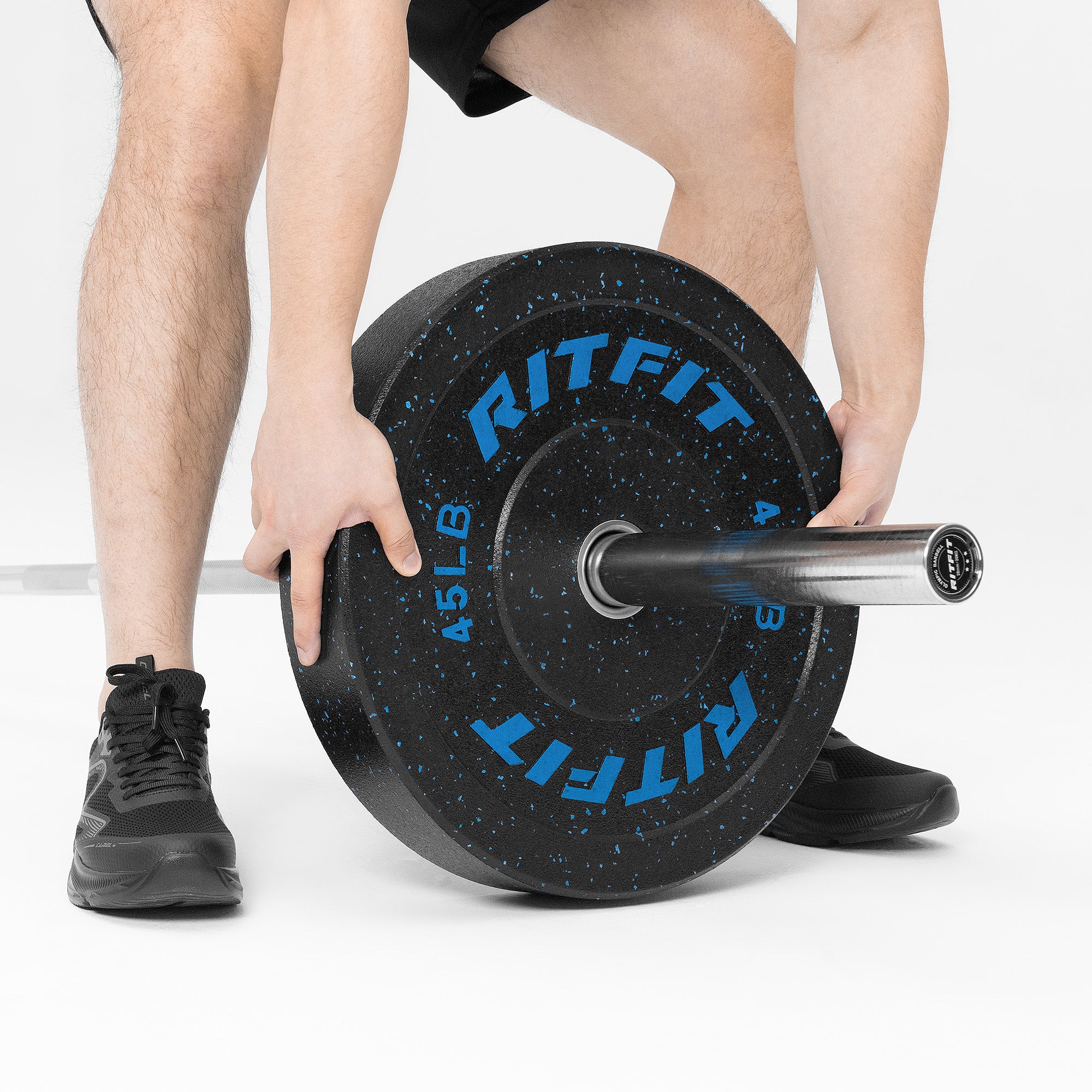 RitFit Fleck Bumper Plates 2-Inch Olympic Rubber Weight Plates - Image 15
