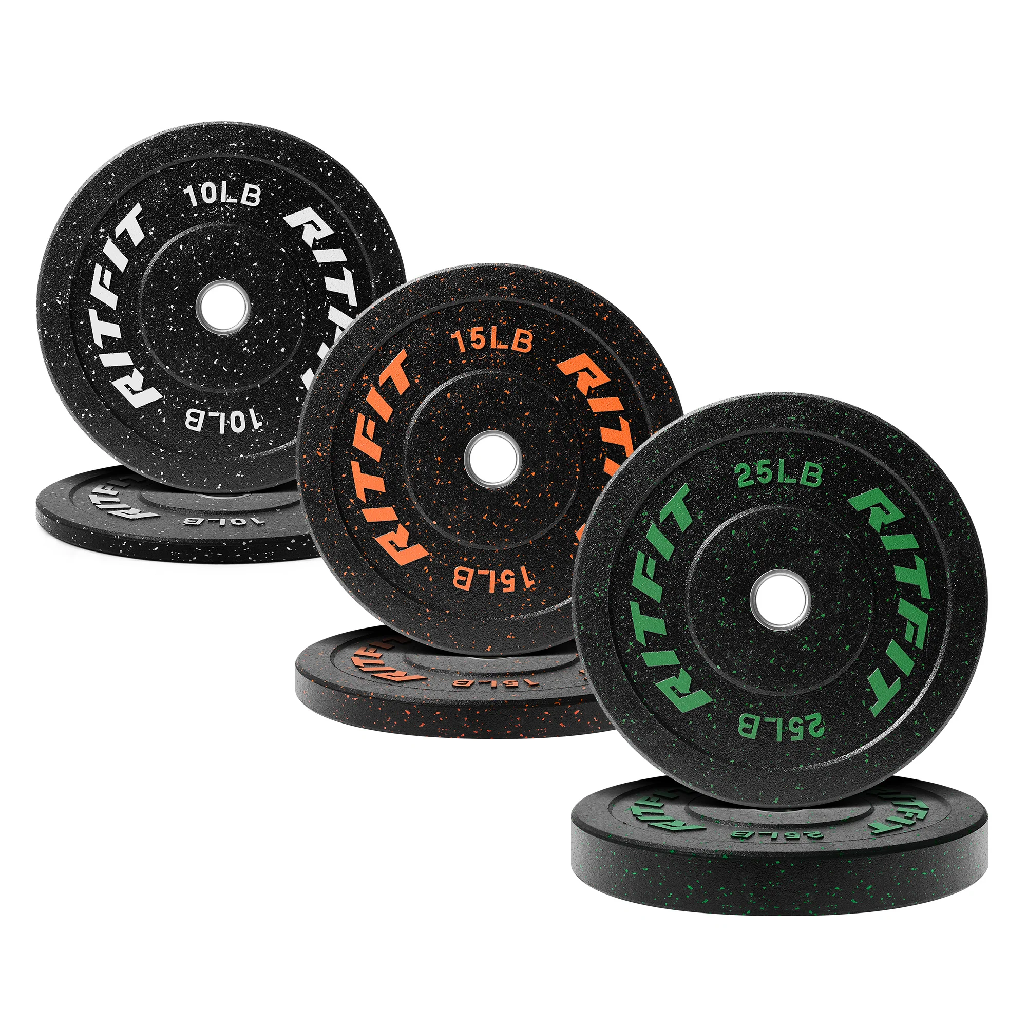 RitFit Fleck Bumper Plates 2-Inch Olympic Rubber Weight Plates - Image 19