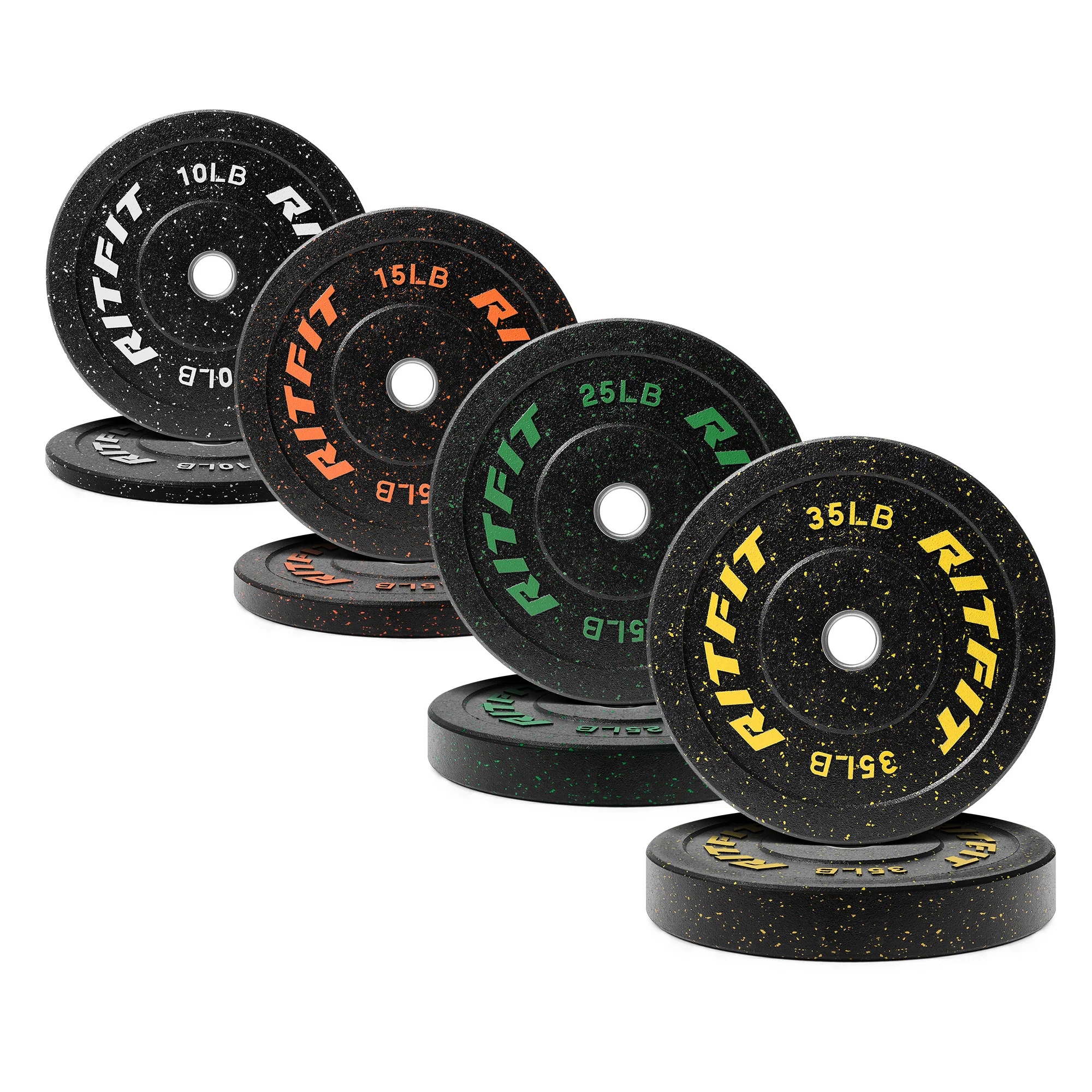 RitFit Fleck Bumper Plates 2-Inch Olympic Rubber Weight Plates - Image 20