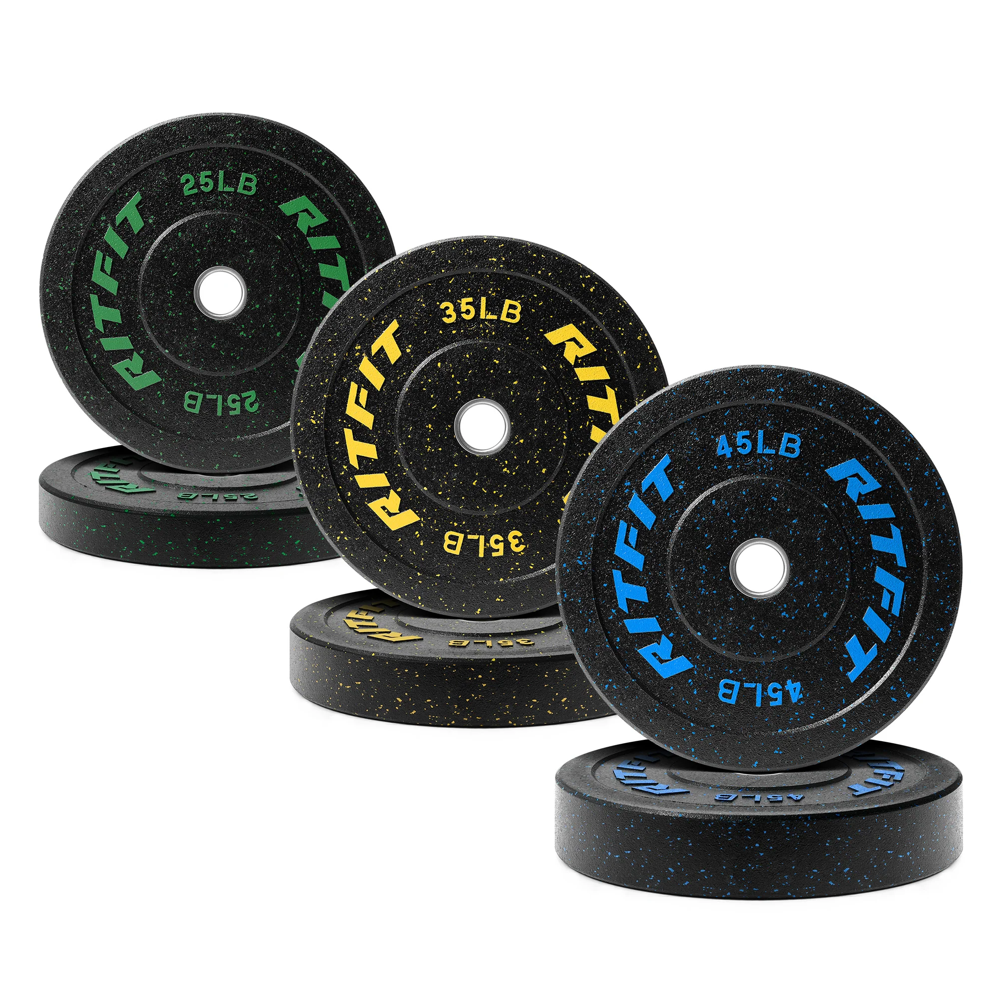 RitFit Fleck Bumper Plates 2-Inch Olympic Rubber Weight Plates - Image 21
