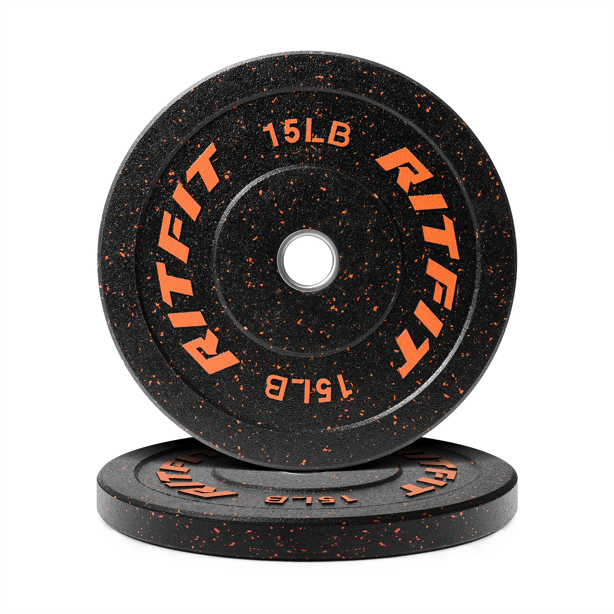 RitFit Fleck Bumper Plates 2-Inch Olympic Rubber Weight Plates - Image 4