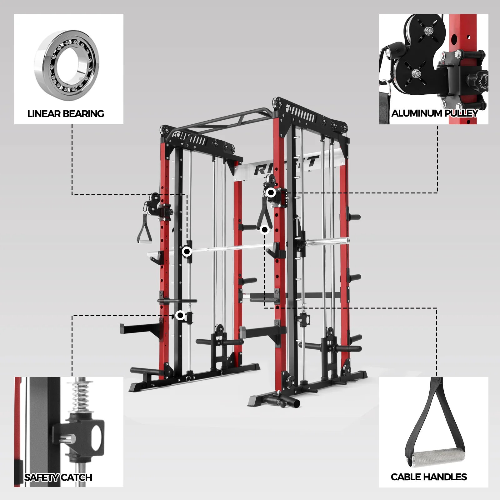 RitFit M1 PRO Smith Machine Weight Stack Home Gym Package - Image 9