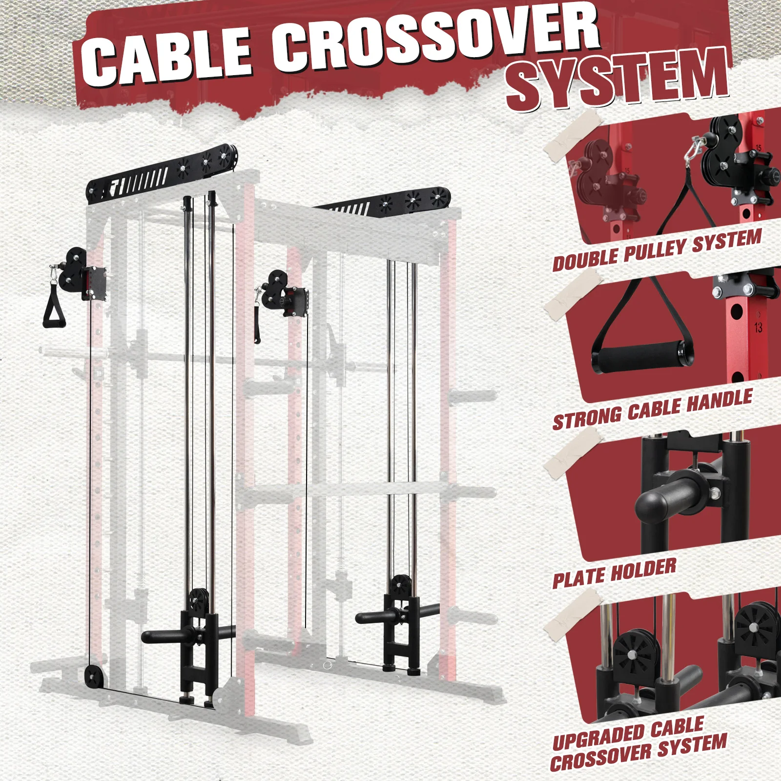 RitFit M1 Smith Machine with Cable Crossover System for Home Gym - Image 6