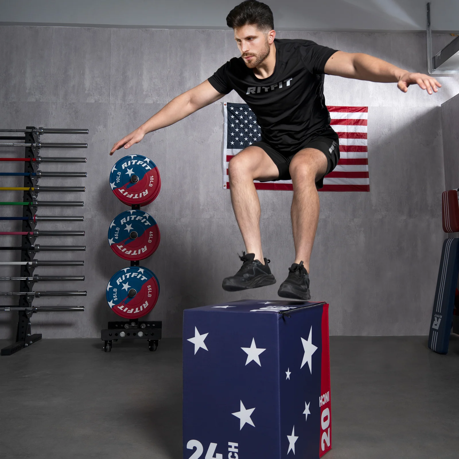 RitFit Patriotic Color 3-in-1 Foam Plyo Box Jump Platform - Image 11