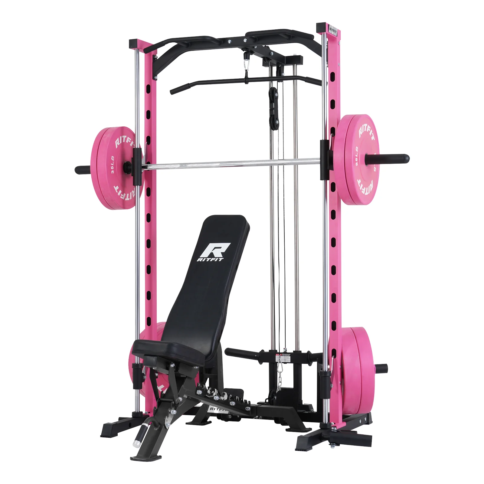 RitFit PSR05 2.0 Pink Smith Machine Package with LAT-Pull Down Attachments - Image 2