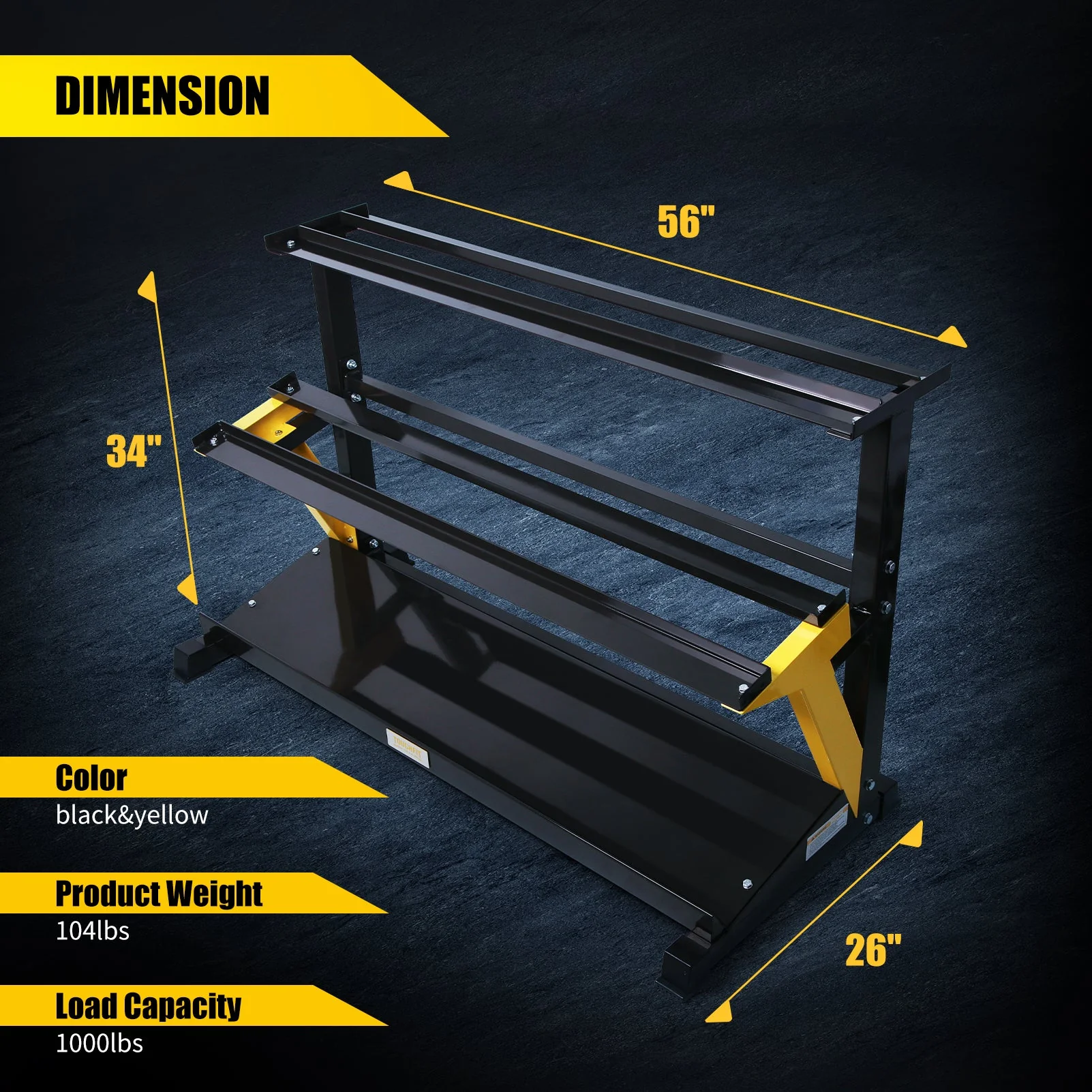 ToughFit 3-Tier Dumbbell Weight Rack TWR-1000 - Image 4