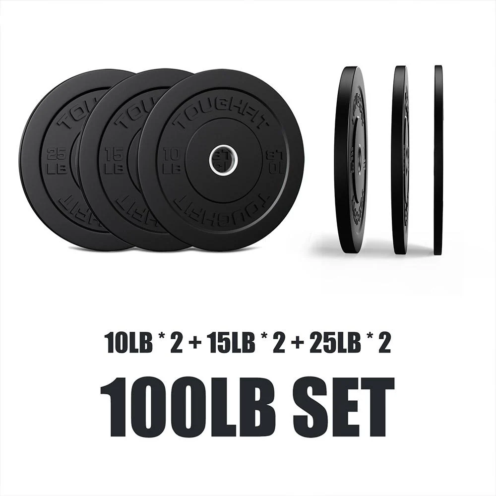 ToughFit Black Olympic Weight Plates Bumper Plates Set - Image 9